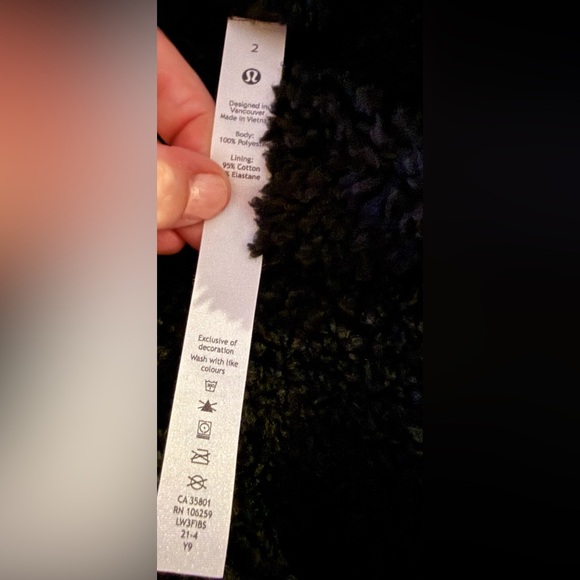 Lululemon Warmth Restore Long Pullover Jacket Black Size 2 NWOT Retired Sherpa - Picture 8 of 9